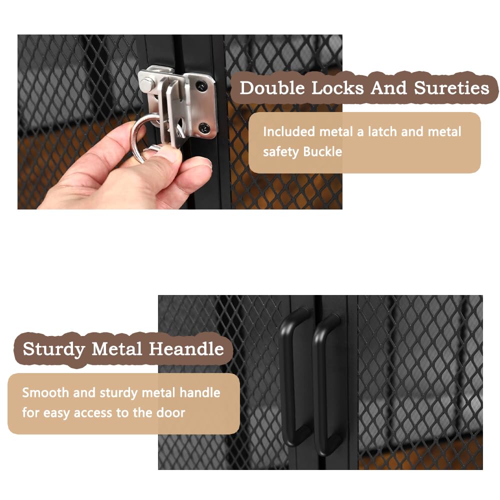 𝙎𝙖𝙪𝙙𝙞𝙨𝙢 67" Corner Dog Crate Furniture for Large Breed, Large Wooden Dog Kennel Furniture with 2 Doors, Decorative Dog Crate, Dog Kennel Tv Stand End Table Saudism