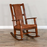 Pemberly Row Farmhouse Mahogany Wood Rocking Chair in Dark Chocolate Pemberly Row