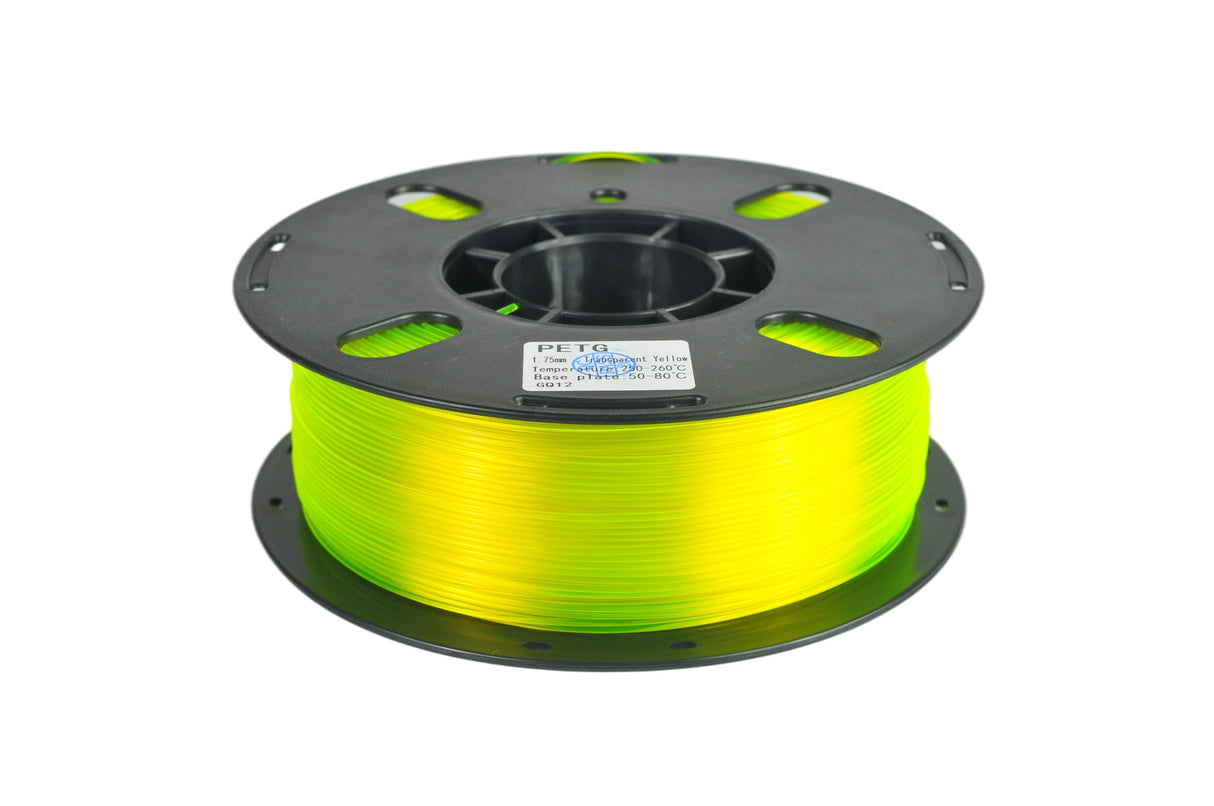 RANKI PETG Filament 1.75mm 3D Printer Filament, Dimensional Accuracy +/- 0.03 mm, 1kg Spool (Transparent Yellow) RANKI