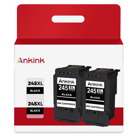 Ankink Compatible Ink Cartridge Replacement for Canon 245XL 245 XL (Black 2-Pack) to use with MX490 TR4520 TS3322 TR4522 TR4500 TS3122 TS3300 MX492 MG2522 TS3320 TS3100 Printer PG245 243XL Ankink