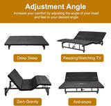 KEIKI King Adjustable Bed Frame with Remote, Head & Foot Incline, Zero Gravity, 4 USB Ports & Under-Bed Nightlight, Quiet Motor Base, Black KEIKI