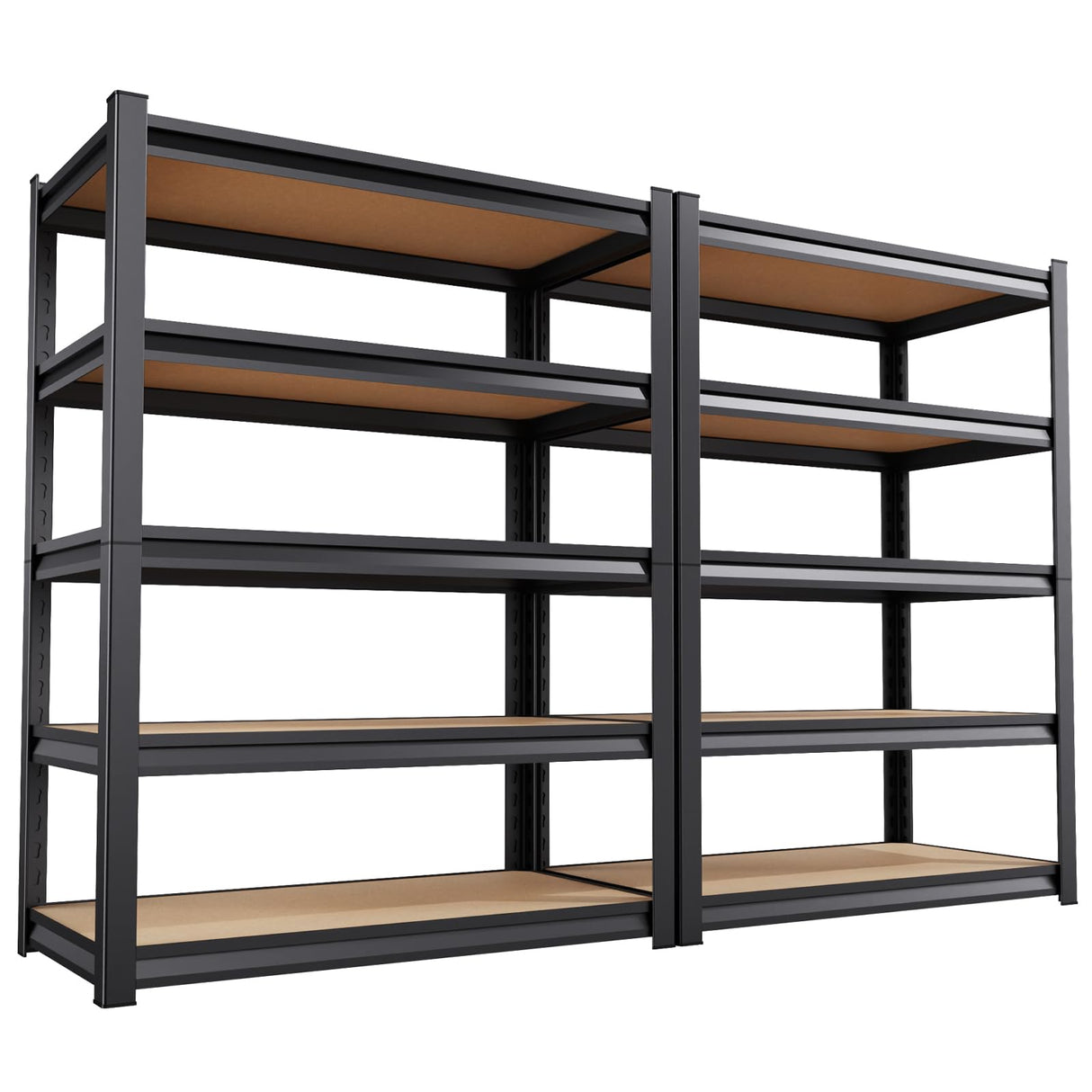 72”H*46”W Garage Shelving Heavy Duty, Adjustable Garage Shelves, 2500LBS Storage Shelves, 5-Tier Metal Shelving Units, Easy Assembly Wood Shelves, Utility Storage Rack Shelf for Warehouse,2 Pack CVGFDR