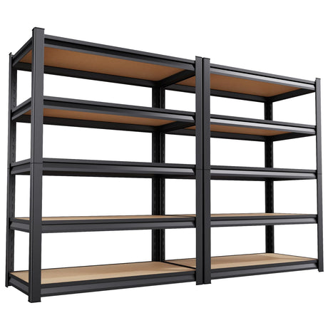 72”H*46”W Garage Shelving Heavy Duty, Adjustable Garage Shelves, 2500LBS Storage Shelves, 5-Tier Metal Shelving Units, Easy Assembly Wood Shelves, Utility Storage Rack Shelf for Warehouse,2 Pack CVGFDR