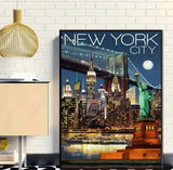 Syntego 5D DIY New York City Skyline Diamond Painting Kit Crystal Rhinestone Canvas 30cm x 40cm Syntego