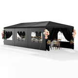 susici 10x30 Black Outdoor Party Tent with 8 Removable Sidewalls Outdoor Tents for Parties Gazebo Canopy Tent Event Tent for Wedding, Birthday, Garden Parties and Backyard Patio BBQ Camping susici