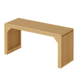 ROOMTEC 35" Dining Bench, Indoor Wood Bench for Entryway,Living Room,Kitchen and Bedroom (Nature, Long Bench) ROOMTEC