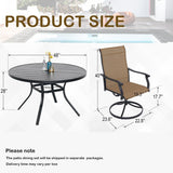 Anmutig 5-Piece Outdoor Dining Set, 48'' Round Table with 4 Swivel Chairs All Weather Furniture Set - Brown Style1 Anmutig