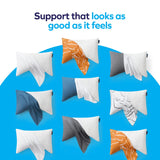 Sidney Sleep Bed Pillow for Side and Back Sleepers - Adjustable Filling - Memory Foam Pillow for Neck and Shoulder Pain - Customizable Loft - Queen Size - Additional Foam Bag Included (Grey) Sidney Sleep