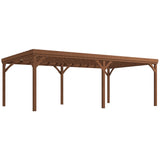 Outsunny 12' x 20' Outdoor Pergola, Wood Gazebo Grape with Concrete Anchors for Climbing Plant Support at Garden, Patio, Backyard, Deck, Brown Outsunny