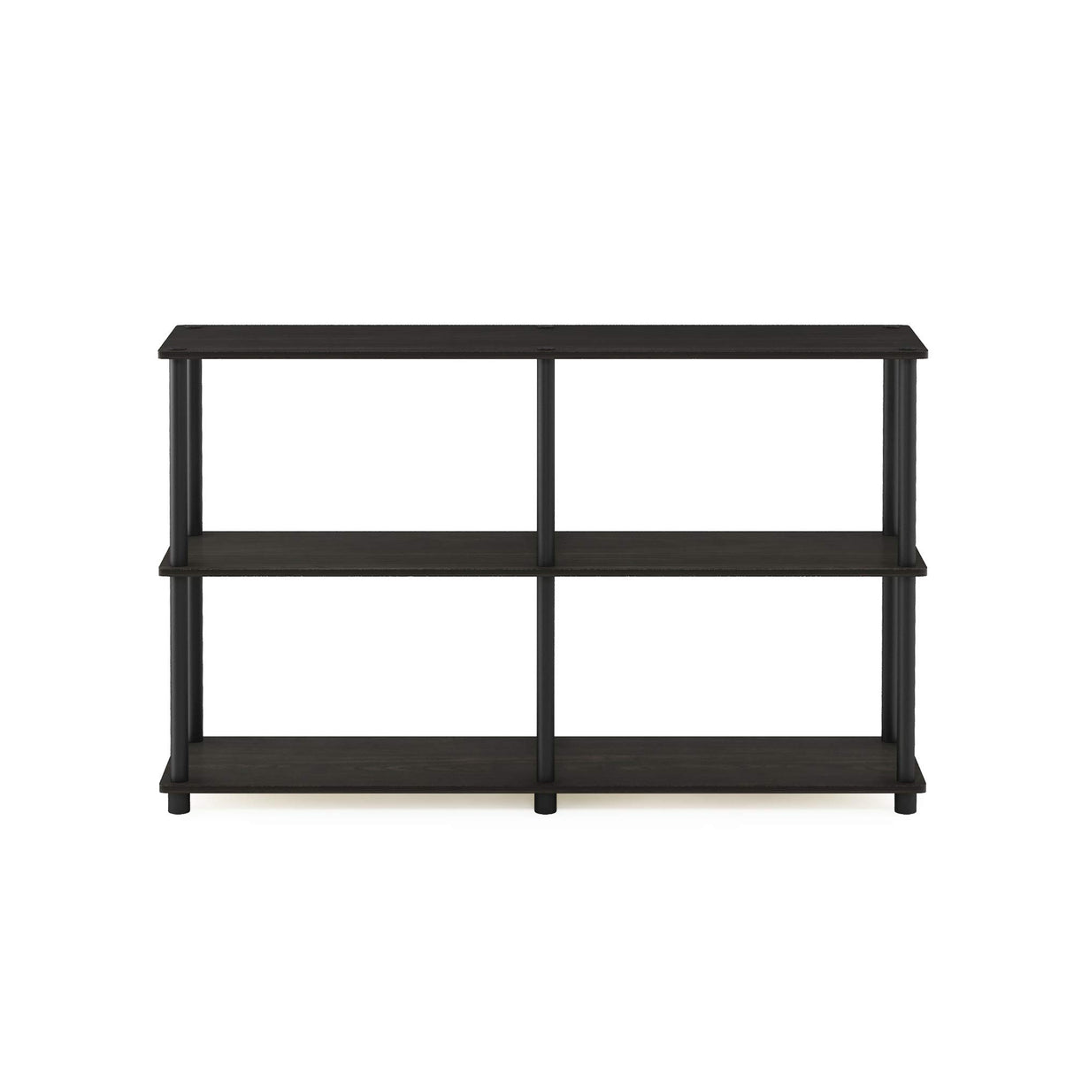 Furinno TURN-N-TUBE Storage Shelves, 3-Tier 47.4 Wide Book Shelf, Corner Shelf, Toolless Open Shelves, for Organization and Storage, Living Room, Garage, Home Office, Espresso Furinno