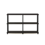Furinno TURN-N-TUBE Storage Shelves, 3-Tier 47.4 Wide Book Shelf, Corner Shelf, Toolless Open Shelves, for Organization and Storage, Living Room, Garage, Home Office, Espresso Furinno