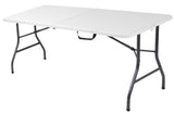 COSCO Fold-in-Half Banquet Table w/Handle, 6ft, White Cosco