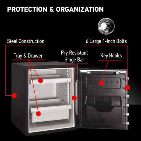 SentrySafe Black Fireproof Waterproof Floor Safe with Dial Combination Lock for Home or Office, 2.05 Cubic Feet, SFW205CWB SentrySafe