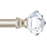 TONIAL Curtain Rods 32 to 58 Inch(2.6-4.8ft), Telescoping Splicing 3/4 Single Rods for Windows Decorative Drapery Rod with Acrylic Diamond Finial, Champagne Gold TONIAL