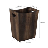 MOOACE Wood Trash Can, Small Waste Basket with Handles, Rectangular Wood Garbage Can Recycling Bin for Bedroom, Bathroom, Kitchen, Office MOOACE