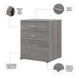 Bush Business Furniture Universal 34-inch Floor Storage Cabinet with Drawers, Platinum Gray (UNS328PG) Bush Business Furniture