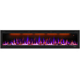 Valuxhome Electric Fireplace, 74 Inches Fireplace, Recessed and Wall Mounted Fireplaces for Living Room with Remote, Overheating Protection, Logset and Crystal, Touch Screen, 1500W/750W, Black Valuxhome