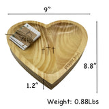 KyooteLfv Prayer Bowl with Cards for Easter Day, Wooden Heart Prayer Bowl with Cross, Wooden Dough Bowl, Heart Shaped Decor for Christian Religious Gifts KyooteLfv