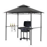 Outdoor Grill Gazebo Tent BBQ Canopy for Outdoor Barbeque Shelter Girll Canopy Grill Gazebo Hardtop with Stable Steel Frame / L96 x W60 x H101 Inch Deep Grey Grezone