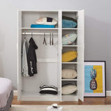 Panana 3 Door Armoires Wardrobe Closet with Clothes Hanging Rail, 6 Storage Shelves Cupboard Unit Bedroom Furniture Panana