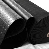 ZERITO Garage Rubber Flooring,4 × 8Ft by 1/8" Heavey Duty Coin-Grip Rubber Flooring Roll,Safety Waterproof Anti Slip Rubber Floor Protector Mat for Workshop,Bench,Cellar,Trailer,Garage,Mews,Cowshed ZERITO