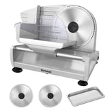 Meat Slicer, 200W Meat Slicer Machine for Home, DC Motor Quiet Deli Slicer with 2 Removable 7.5'' Stainless Steel Blades, Adjustable Dial for 0-15mm, Electric Food Slicer for Meat, Cheese, Bread Borlebbi