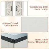 LUXOAK 43" Farmhouse Makeup Vanity Desk with Mirror, Lights, Power Outlet, Glass top Vanity with Storage Drawers & Adjustable Shelves, Hollywood Vanity for Bedroom, Girls, Womens, White LUXOAK