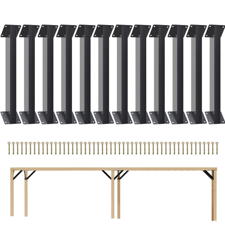 Kinchoix 45° Angle Support Brackets 8 PC 45-Degree Angle Corner Braces Inside Joint for Wood Post and Beam Desk Edge Pergola Gazebo DIY Kit Kinchoix