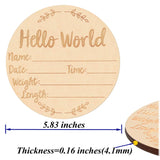 Wooden Baby Announcement Sign, 5.9Inches Hello World Newborn Sign, Double Sided Birth Announcement Sign, Lovely Baby Name Plaques for Photo Prop Baby Shower Hospital Nursery Gift. ATOPXiNG