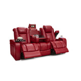 Seatcraft Anthem Home Theater Seating Living Room - Italian Leather - Power Recline Sofa - Fold-Down Table - Powered Headrests - Arm Storage - AC/USB and Wireless Charging - Cup Holders, Red Seatcraft