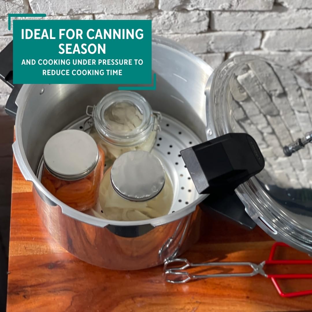 Mirro 92116 Polished Aluminum 5 / 10 / 15-PSI Pressure Cooker / Canner Cookware, 16-Quart, Silver Mirro