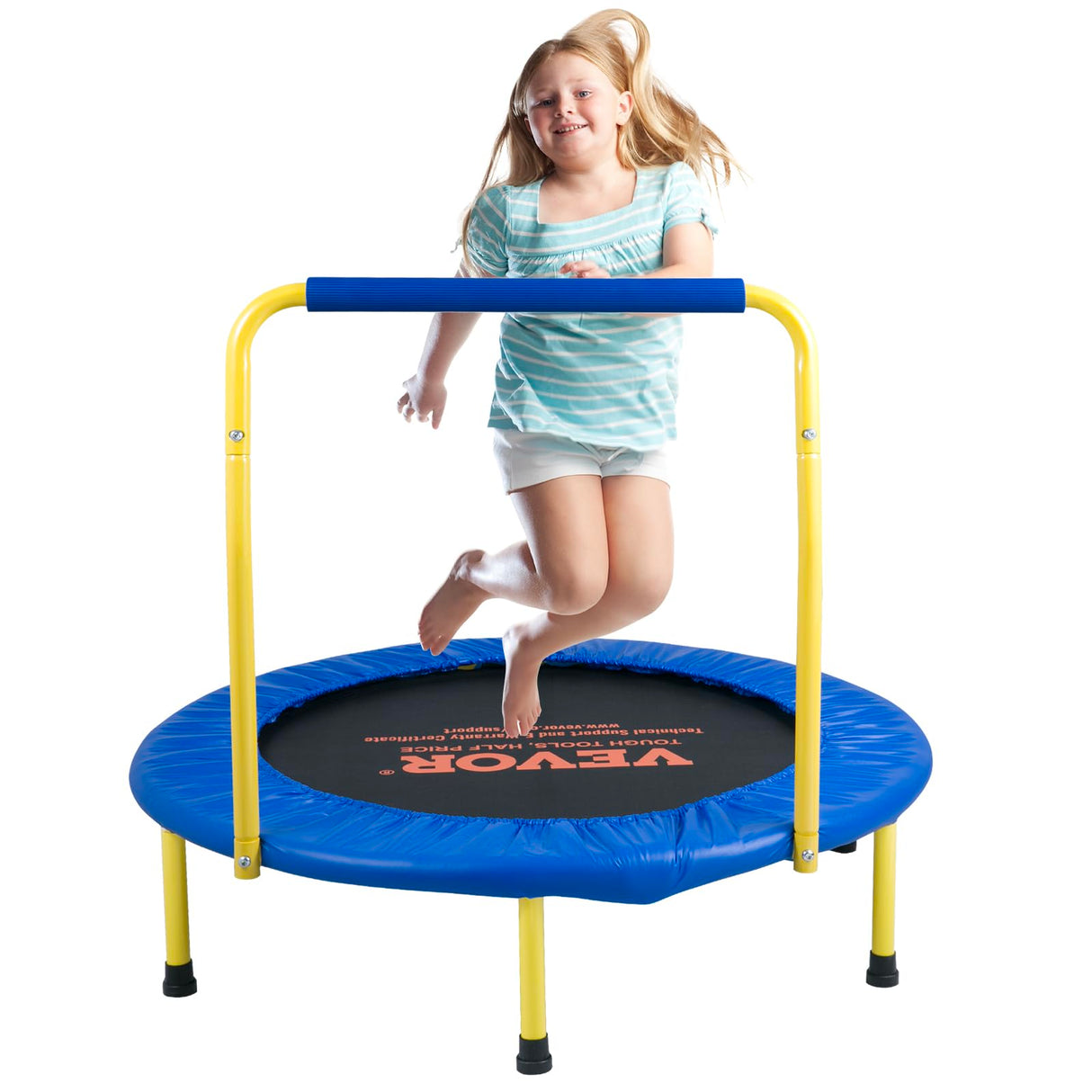 VEVOR 3FT Trampoline 36" Indoor/Outdoor for Toddlers, Foldable Mini Baby With Foam Handle, Recreational Birthday Gift VEVOR
