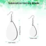 24 Pieces Sublimation Blanks Earrings Unfinished Wooden Earrings Teardrop Earring Pendant with Earring Hooks DIY Earrings Kit for Jewelry Making Craft Include 2 Sizes Yaomiao