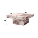 Acme Fultan Contemporary ECC/Wood Square Coffee Table in Beige Engineered Stone Acme
