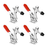 POWERTEC 4PK Toggle Clamp, 500 lbs Holding Capacity, 225D Quick Release Horizontal Clamps w/ Antislip Rubber Pressure Tip for Woodworking Jigs and Fixtures, Welding, Drill Press, Crosscut Sled (20326) POWERTEC