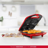 Holstein Housewares - Non-Stick Heart Waffle Maker, Red - Makes 4 Heart-Shaped Waffles in Minutes Holstein Housewares