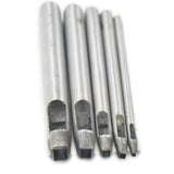 Fujiyuan 5PCS 3mm 4mm 5mm 6mm 7mm Leather Punch Cutter Tool Hollow Square Hole Steel Belt Watch Band Bag Package fujiyuan
