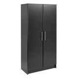 Prepac Elite Tall Garage Storage Cabinet & Pantry Storage Cupboard, 2-Door Freestanding Bathroom or Pantry Cabinet with Adjustable Shelves, 16" D x 32" W x 65" H, Black Prepac