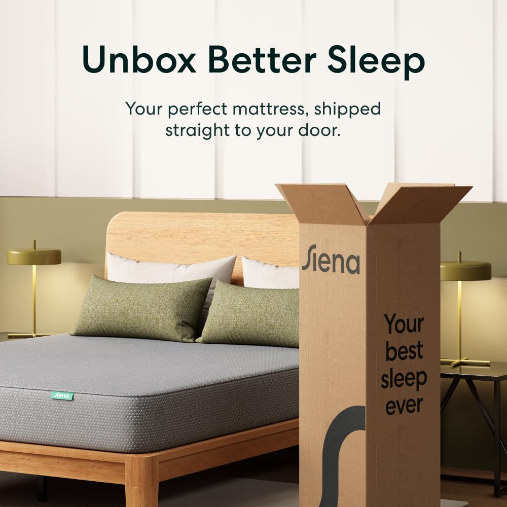 Siena 8” Full Memory Foam Mattress - Medium Firm - 180 Night Trial - Premium Pressure-Relieving Layers - 10 Year Warranty - Mattress in a Box - CertiPUR-US Certified Siena