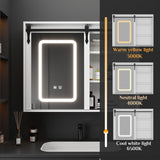 FUNISIR Mirror Medicine Cabinet Wall Mounted, 35.4" x 27.6" Bathroom Lighted Mirror Medicine Cabinet with Farmhouse Sliding Barn Door, Makeup Vanity Mirror with Defogger, Dimmer, Storage FUNISIR
