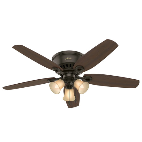 Hunter Fan Company Indoor 53327 52" Builder Low Profile Ceiling Fan with Light, 52 inch, New Bronze finish Hunter