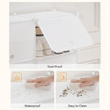 HOOBRO Shoe Rack, 6 Cubes Shoe Organizer with Doors, Plastic Panel Shoe Storage Cabinet for 24 Pairs of Shoes, for Closet, Entryway, Hallway, White WT26SC01G1 HOOBRO