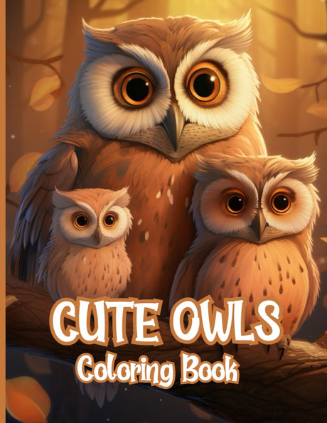 Cute Owls Coloring Book: For Kids, Teens & Adults, Fun Owl Designs, 40 Awesome Images, Relaxation and Stress Relief Themes ZONULAR