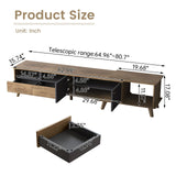 GlimBiz Extendable TV Stand, Mid Century Modern TV Stand for 55/60/65 inch TV, Farmhouse TV Stand, Entertainment Center with Storage, TV and Media Consol for Living Room GlimBiz