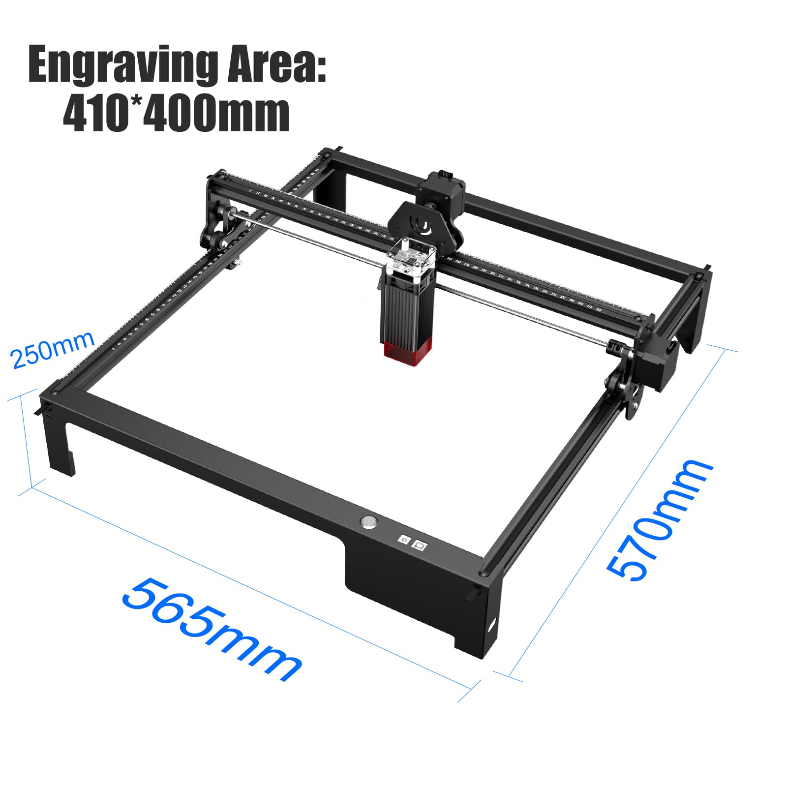 IWECOLOR Laser Engraver, 50W High Accuracy Laser Engraving Machine with 410x400mm Large Working Area, 5.5-7.5W Laser Power Engraver and Cutter for Wood, Metal, Acrylic, Leather - WoodArtSupply