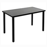 Sophia & William 37" Tall Patio Outdoor Bar Table, Metal Counter Height Dining Table with Wood Grain Tabletop, Adjustable Feet Mats, Rectangular Bistro Table with E-Coating for Porch Yard Lawn Sophia & William