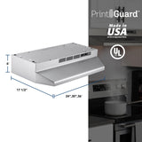 Broan-NuTone 4130SF Fingerprint Resistant Ductless Under-Cabinet Range Hood, 30-Inch, Stainless Finish with Print Guard Broan-NuTone