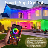 Permanent Outdoor Lights Eaves Light House Light Outdoor Permanent Christmas Lights Multicolor (mulito Color, 100ft with 72 Lights) Honche