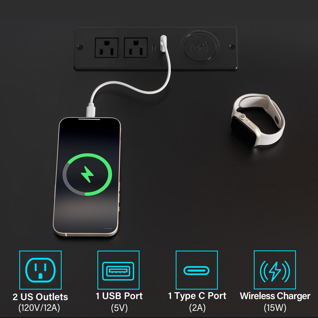 HOMMPA LED Nightstand with Wireless Charging Station & USB Ports High Gloss Bedside Table with LED Light RGB Adjustable Brightness Smart Nightstand 2 Drawers Night Stand for Bedroom Grey HOMMPA