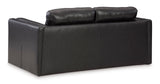 Signature Design by Ashley Amiata Modern Leather Match Loveseat with Non-skid Legs, Black Signature Design by Ashley